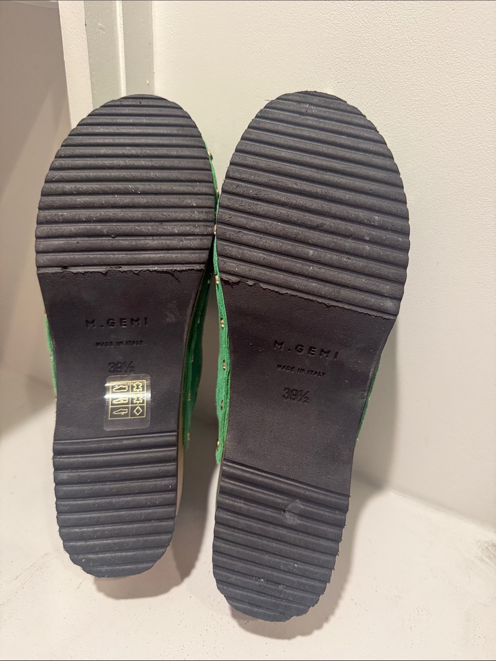M Gemi Green Suede Studded Clogs - Picture 6 of 6